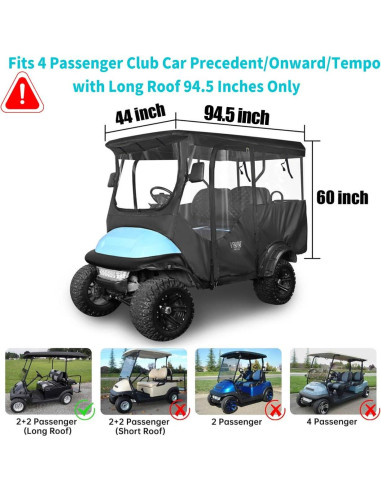 Cubierta de Conducción 10L0L para Carro de Golf 4 Pasajeros