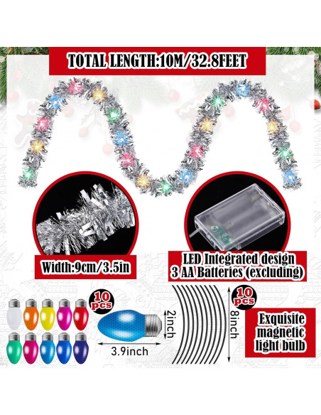 Kit de Decoración Navideña para Carro de Golf Chunful 14 Piezas