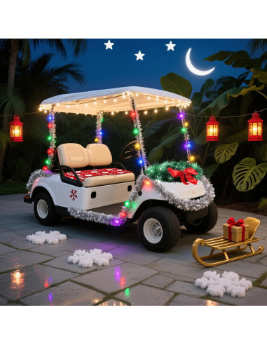 Kit de Decoración Navideña para Carro de Golf Chunful 14 Piezas