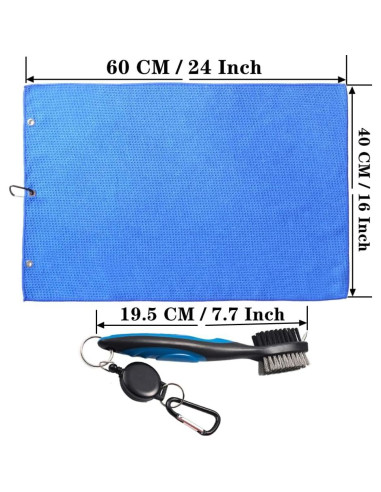 Juego de Toalla y Cepillo de Golf TAO CICADA 40.6x61cm Azul