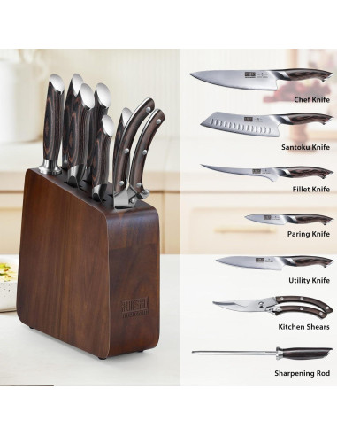 Bloque Magnético para Cuchillos HOSHANHO 25.4x22.9cm, Acero Japonés