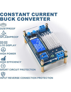 Convertidor Buck DROK 5.3-32V a 1.2-32V 12A con LCD 2