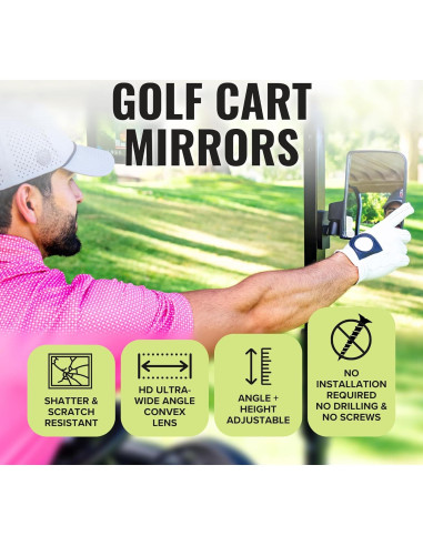 Espejos Magnéticos para Carritos de Golf Stripebird 2.0 - Negro