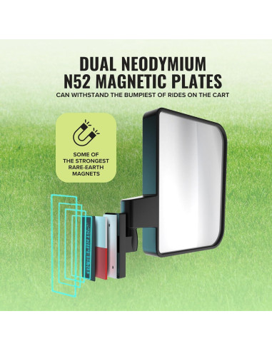 Espejos Magnéticos para Carritos de Golf Stripebird 2.0 - Negro