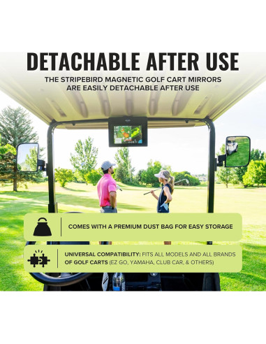Espejos Magnéticos para Carritos de Golf Stripebird 2.0 - Negro