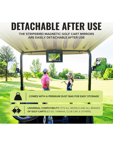 Espejos Magnéticos para Carritos de Golf Stripebird 2.0 - Negro