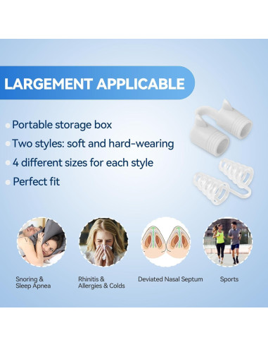 Dilatadores Nasales Anti Ronquidos SARSWBBHI - 8 Tamaños