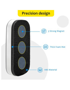 Borrador Magnético de Pizarra Blanca Maxtek - Paquete de 2 Gris 2