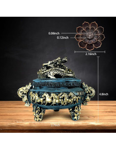 Quemador de Incienso de Dragón X&Y Life en Resina Azul 2