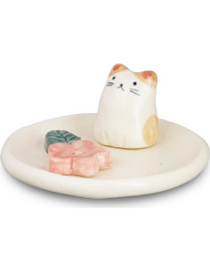 Soporte de Incienso Cerámica COTONOHA Gato de Flor Pequeña 2