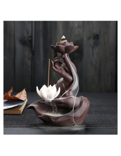 Quemador de Incienso de Retroceso Loto en Mano RE RELIURE 15cm