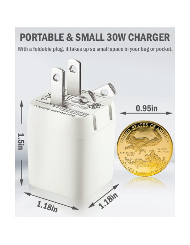 Cargador USB-C 30W GaN para MacBook Air Retina 13" y 12"