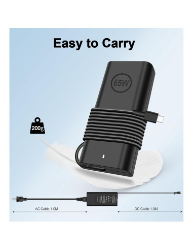 Cargador USB C 65W Dell Latitude Inspiron XPS 13 15 17