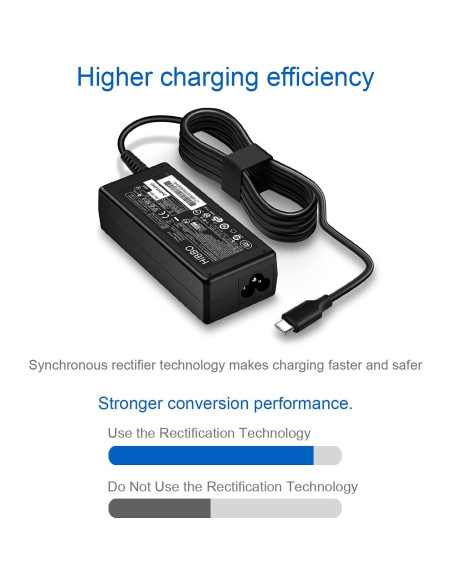 Cargador USB-C HIBBO 65W para Laptop HP Chromebook