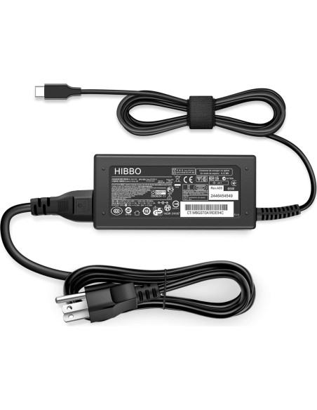 Cargador USB-C HIBBO 65W para Laptop HP Chromebook