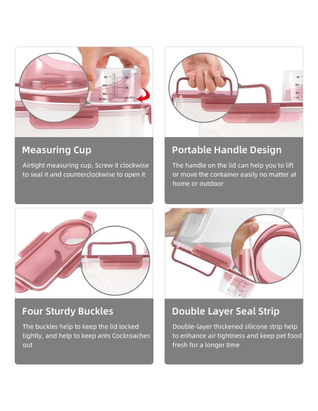 Contenedor Hermético de Alimentos para Mascotas 5L LEAWALK 2Pack