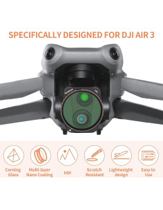 Kit de Filtros 8 Piezas para Drone DJI Air 3 - Aluminio 2