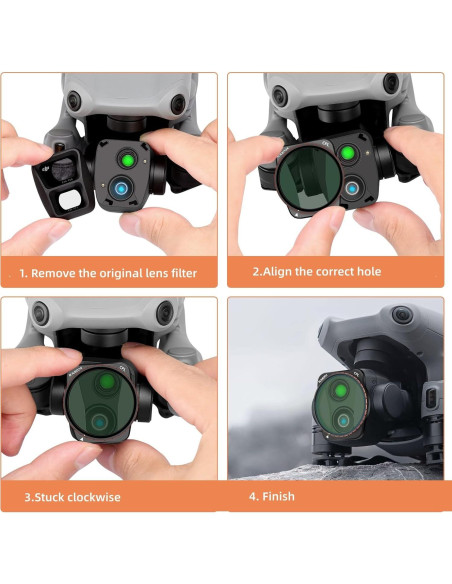 Kit de Filtros 8 Piezas para Drone DJI Air 3 - Aluminio