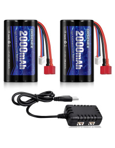Batería Li-ion URGENEX 7.4V 2000mAh con conector Dean T para coches RC