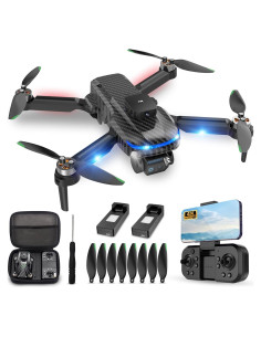 Dron 4K MSMV-118 con cámara, control remoto y estuche - Negro