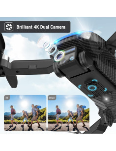 Dron 4K MSMV-118 con cámara, control remoto y estuche - Negro 2