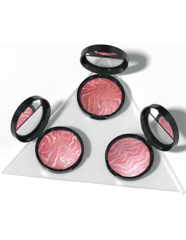 Rubor Marmoleado Horneado FeiCuiYun 2-en-1 Crema Rosa