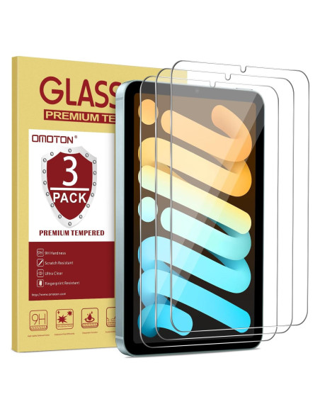 Protector de Pantalla OMOTON para iPad Mini 6/7 8.3" Vidrio Templado