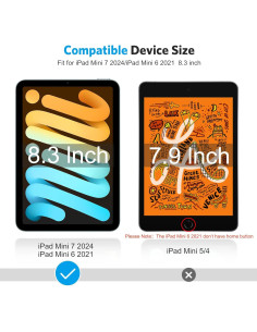 Protector de Pantalla OMOTON para iPad Mini 6/7 8.3" Vidrio Templado 2