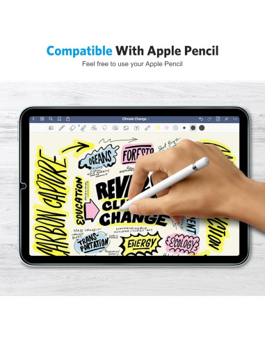 Protector de Pantalla OMOTON para iPad Mini 6/7 8.3" Vidrio Templado