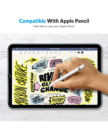 Protector de Pantalla OMOTON para iPad Mini 6/7 8.3" Vidrio Templado