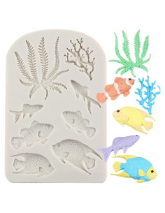 Molde de Silicona Fondant Marino MINFEIDMS 14.4x9.6 cm