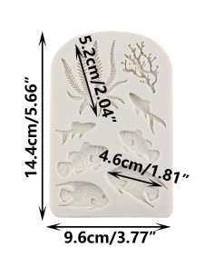 Molde de Silicona Fondant Marino MINFEIDMS 14.4x9.6 cm 2