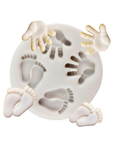 Molde de Silicona para Fondant de Pie de Bebé MINFEIDMS 8x7 cm