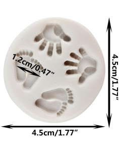 Molde de Silicona para Fondant de Pie de Bebé MINFEIDMS 8x7 cm 2