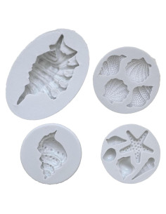 Molde de Silicona AFINSEA para Pasteles Marinos 4 Piezas