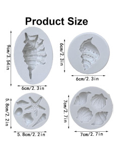 Molde de Silicona AFINSEA para Pasteles Marinos 4 Piezas 2