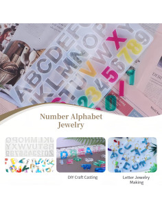 Moldes de Silicona para Joyería Chinshwehaw A-Z y 0-9 2