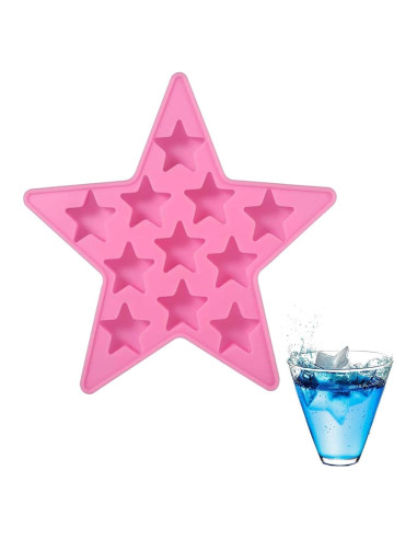 Molde de Hielo de Silicona Estrella 5 Puntas WenTigDY Rosa