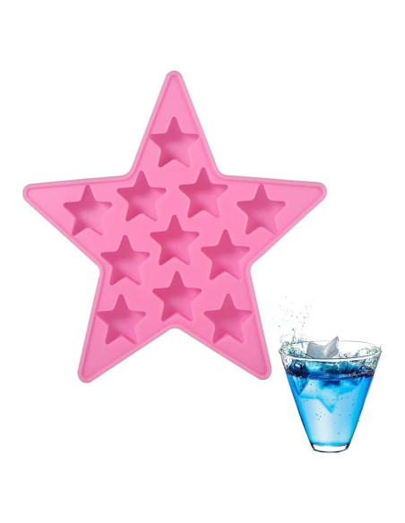 Molde de Hielo de Silicona Estrella 5 Puntas WenTigDY Rosa