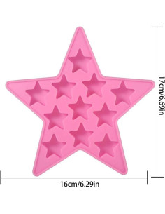 Molde de Hielo de Silicona Estrella 5 Puntas WenTigDY Rosa 2