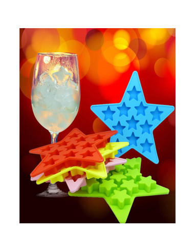 Molde de Hielo de Silicona Estrella 5 Puntas WenTigDY Rosa