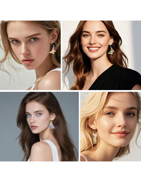 Kit de Moldes de Aretes de Resina Quuztao 54 Pcs Silicona