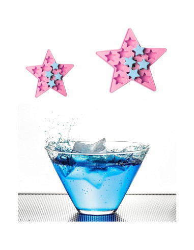 Molde de Hielo de Silicona Estrella 5 Puntas WenTigDY Rosa