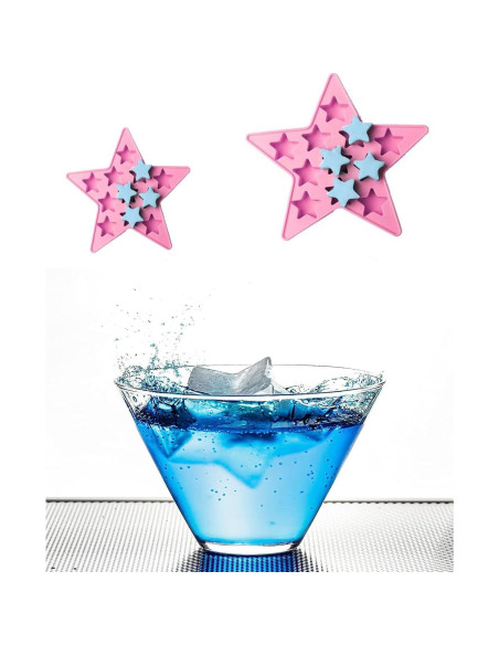 Molde de Hielo de Silicona Estrella 5 Puntas WenTigDY Rosa