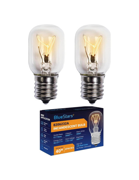 Bombilla de Luz para Microondas BlueStars 8206232A 40W E17 2 Unidades