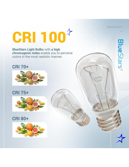 Bombilla de Luz para Microondas BlueStars 8206232A 40W E17 2 Unidades