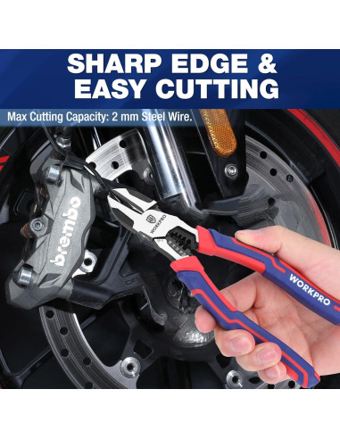 Alicates de Corte Diagonal WORKPRO 19 cm Multifuncionales