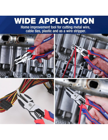 Alicates de Corte Diagonal WORKPRO 19 cm Multifuncionales