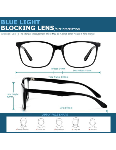 Gafas bloqueadoras luz azul Oilway A2 Negro + Gris UV400