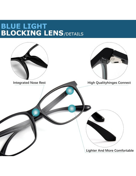 Gafas bloqueadoras luz azul Oilway A2 Negro + Gris UV400